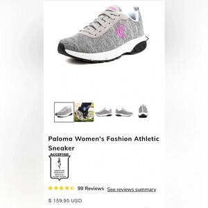 Therafit Women’s Paloma fashion Athletic Casual Everyday Sneaker Grey Size 9